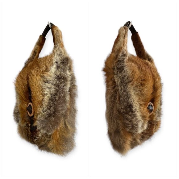 Vintage Fur bag with buckle closure, Brown multi - Picture 3 of 15